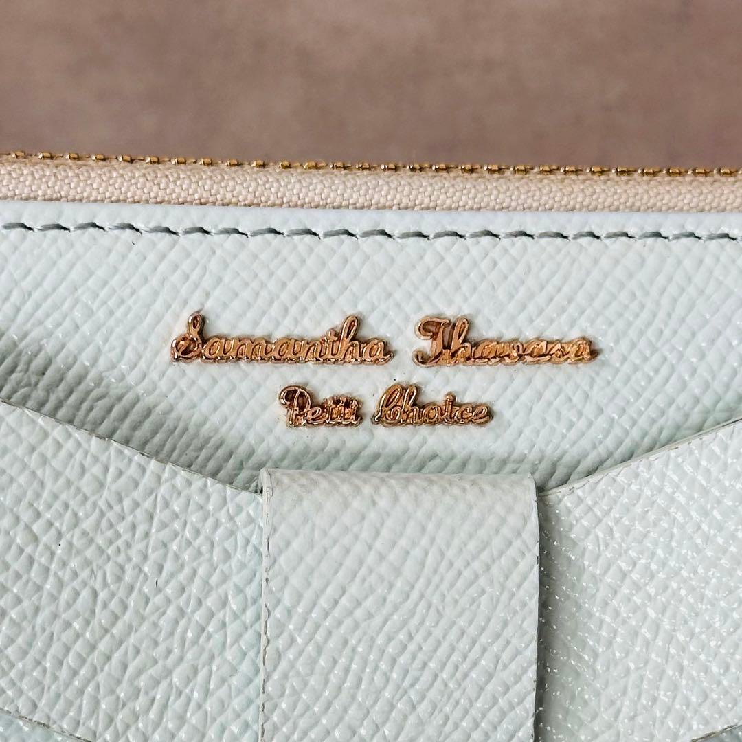 Samantha Thavasa リボン L字ファスナー 長財布 ライトブルー 13