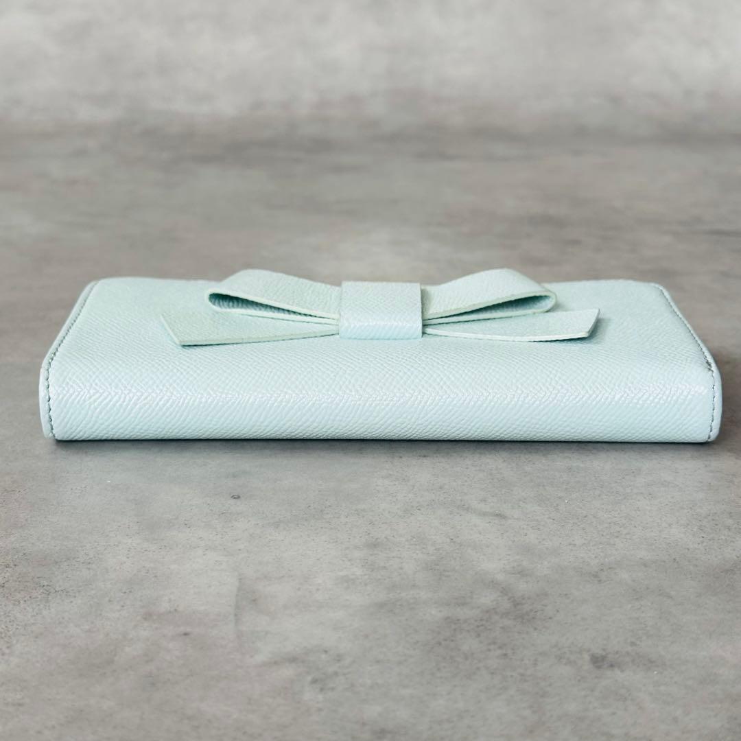 Samantha Thavasa リボン L字ファスナー 長財布 ライトブルー 5