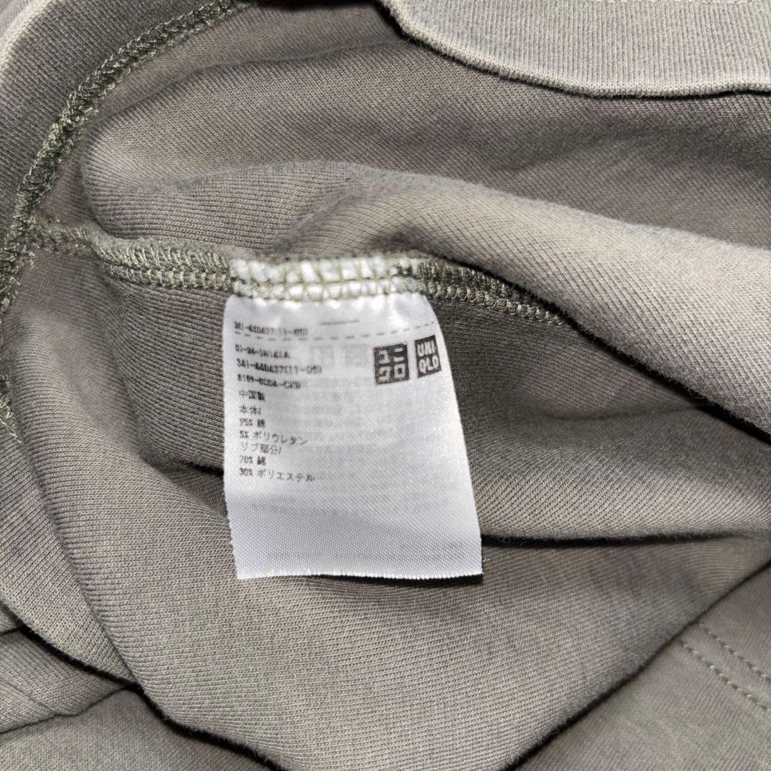 UNIQLO モックネック L カーキプルオーバーメンズロンT d746 13