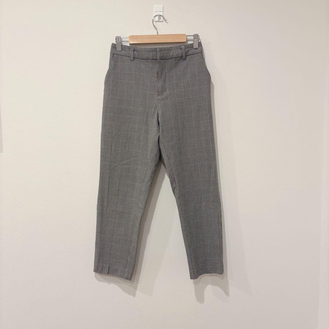 ロペピクニック テーパードパンツ 千鳥格子 グレー 36 きれいめ スラックス