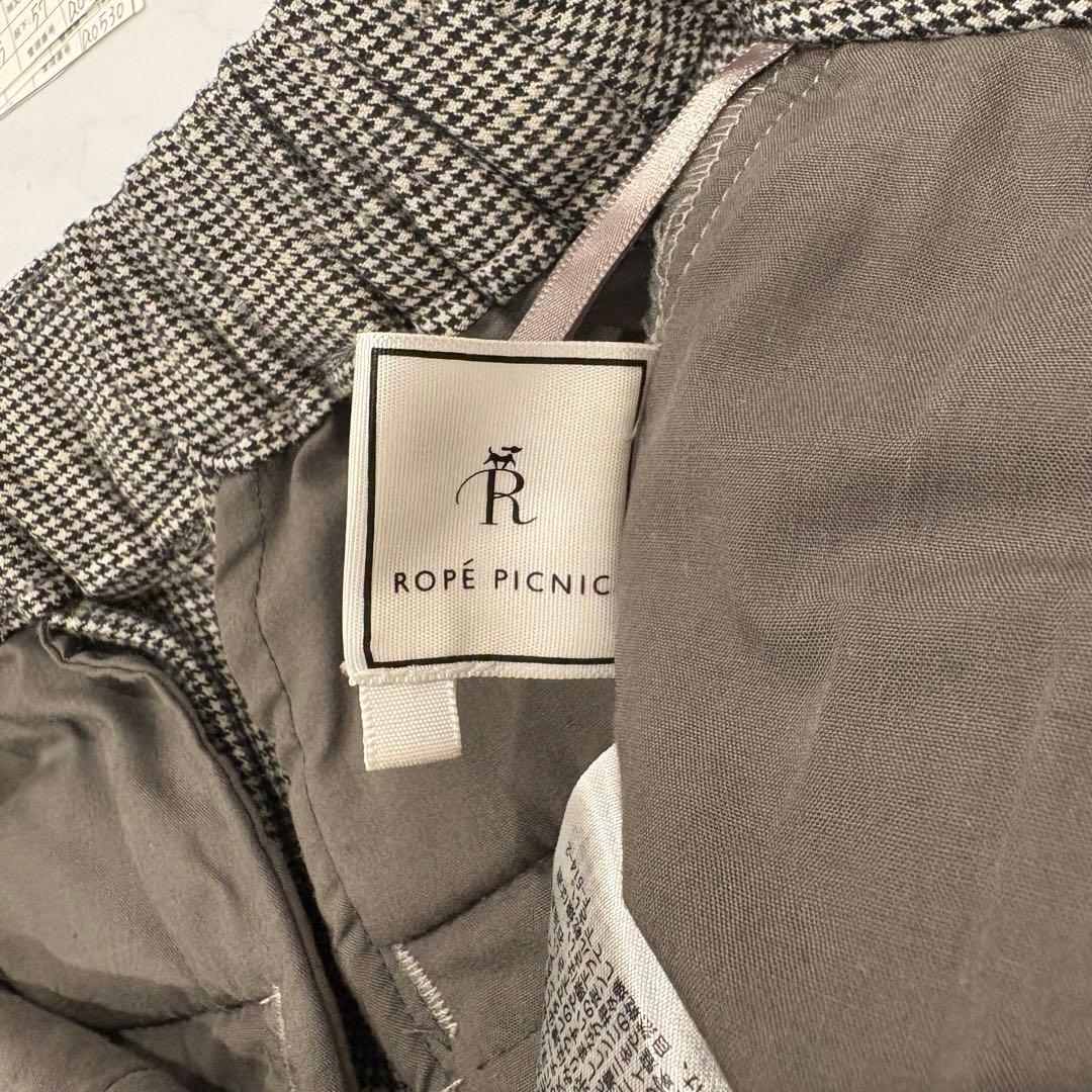 ロペピクニック テーパードパンツ 千鳥格子 グレー 36 きれいめ スラックス 7