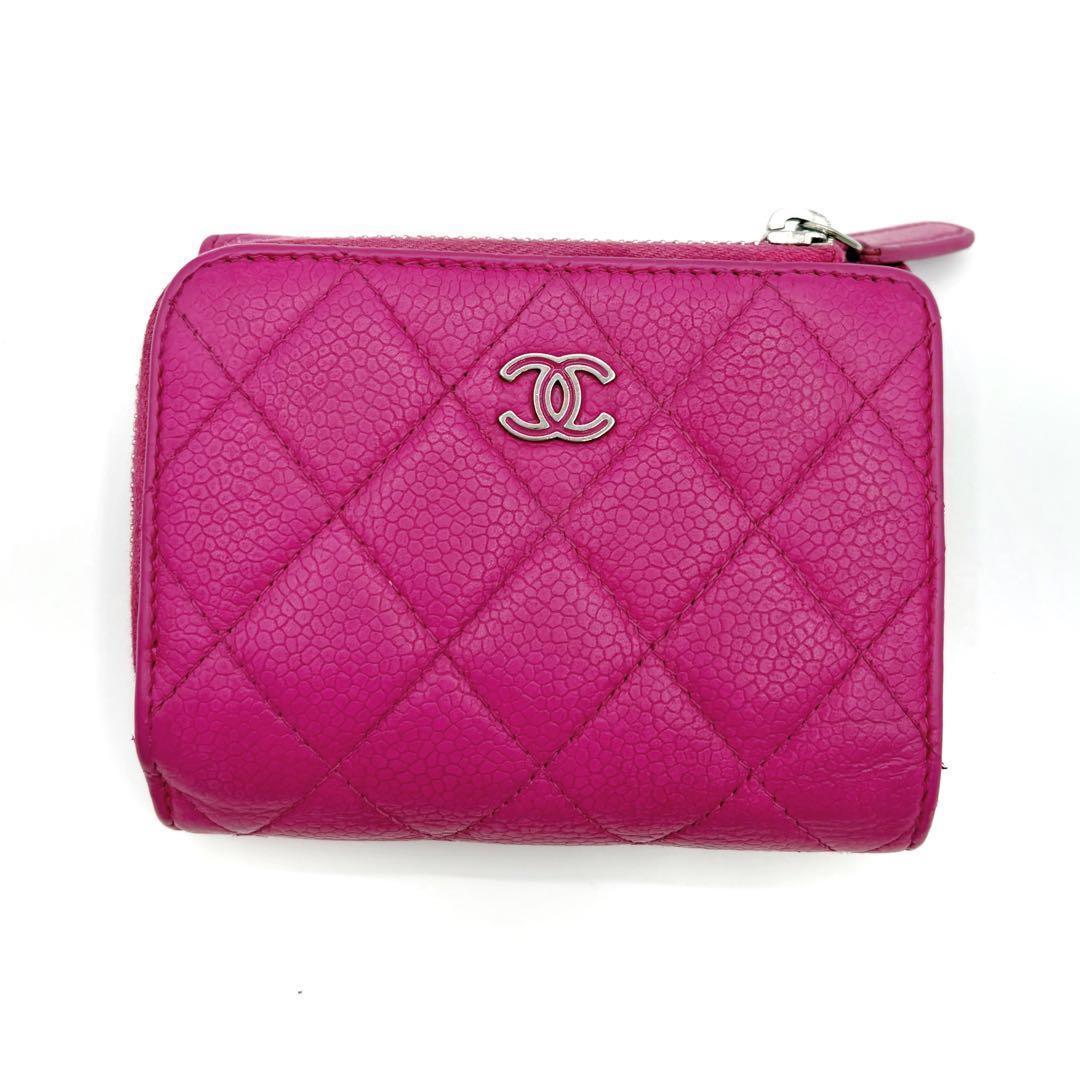 美品✨ シャネル マトラッセ キャビアスキンコンパクトウォレット 2