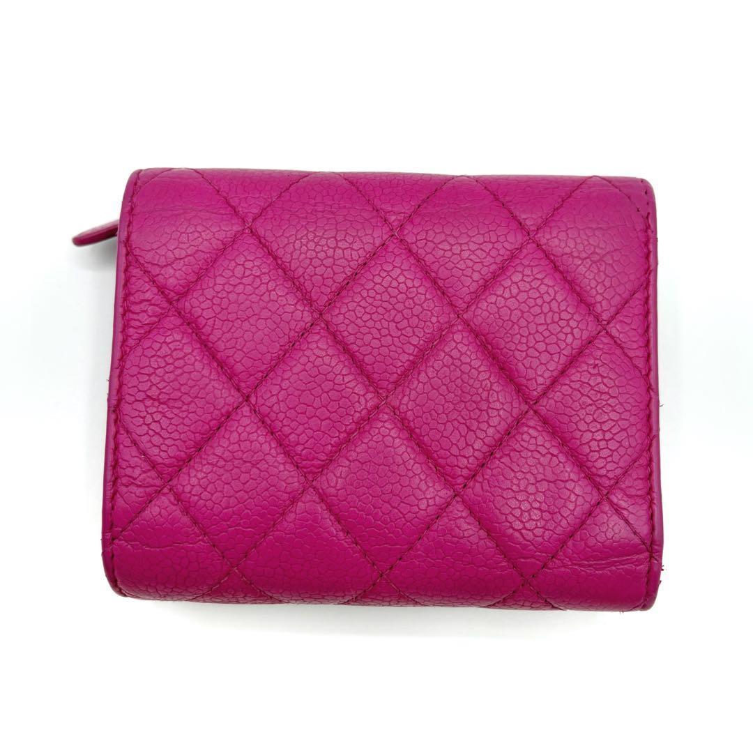 美品✨ シャネル マトラッセ キャビアスキンコンパクトウォレット 3