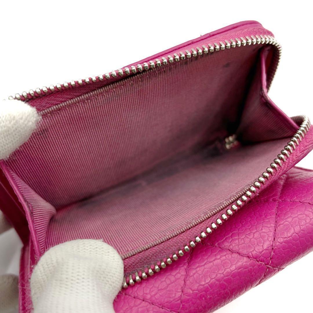 美品✨ シャネル マトラッセ キャビアスキンコンパクトウォレット 6