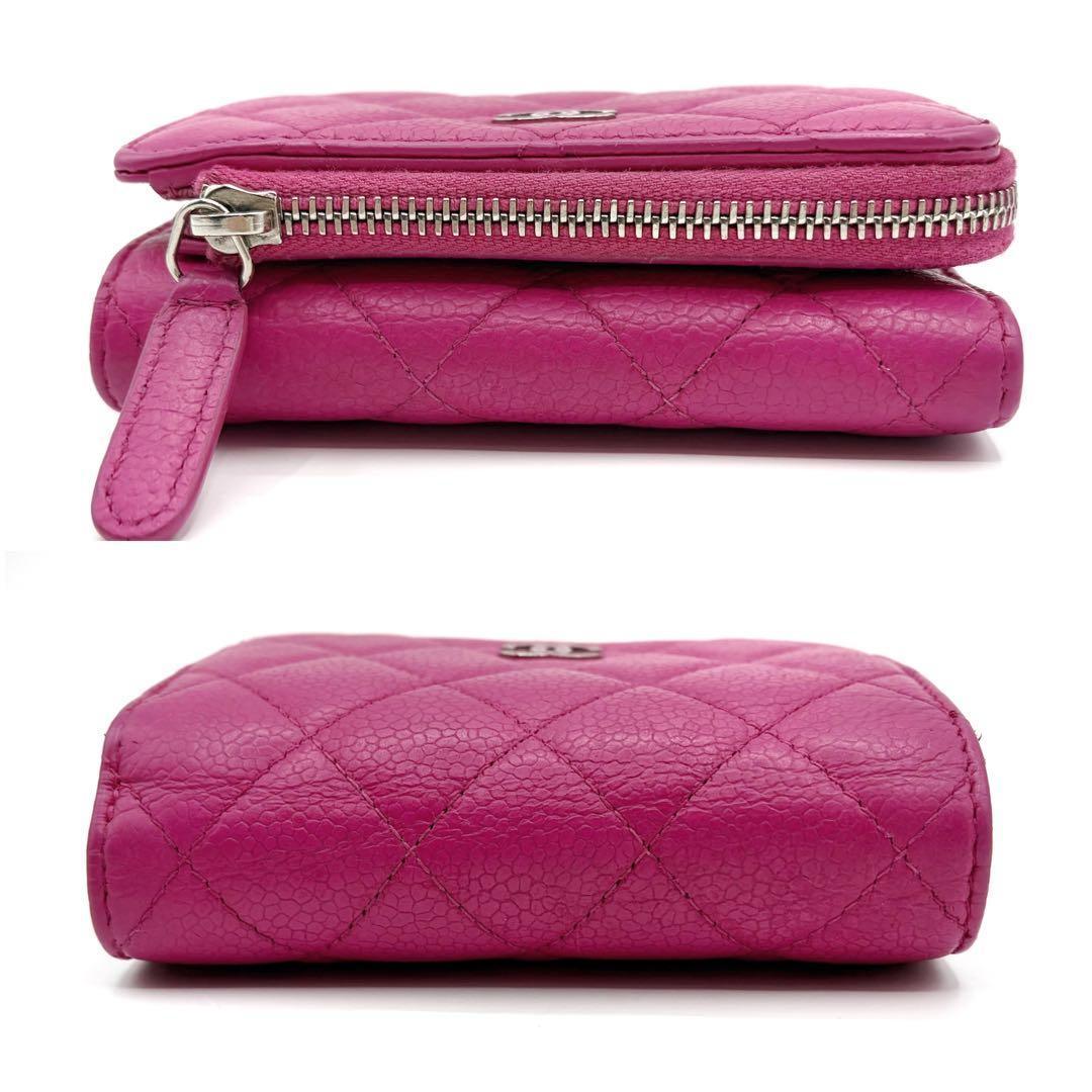 美品✨ シャネル マトラッセ キャビアスキンコンパクトウォレット 8