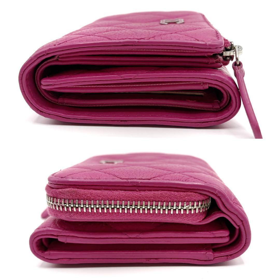 美品✨ シャネル マトラッセ キャビアスキンコンパクトウォレット 9