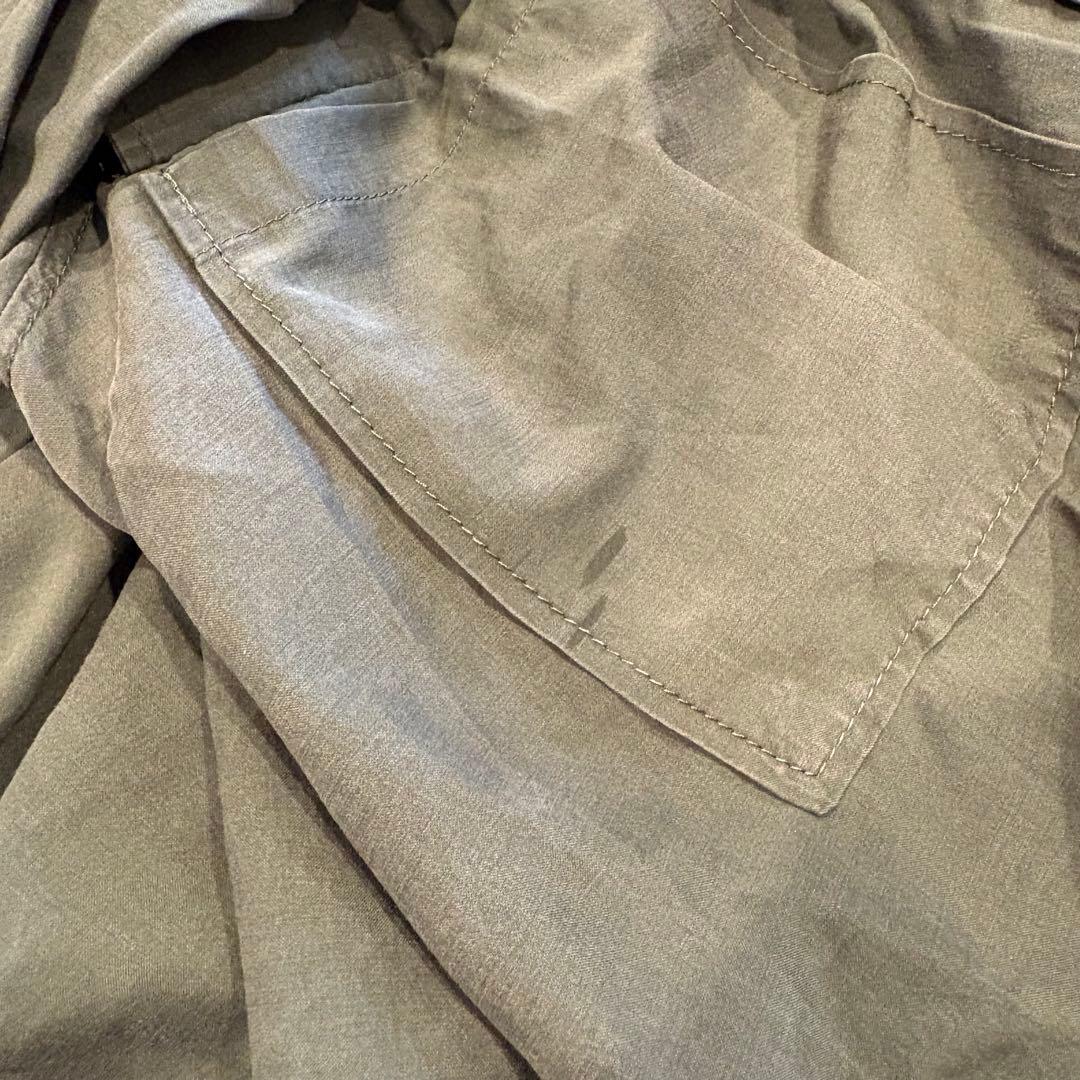 ザラ ミリタリー シャツ 長袖 胸ポケット カーキ 緑　S 無地　カジュアル 8