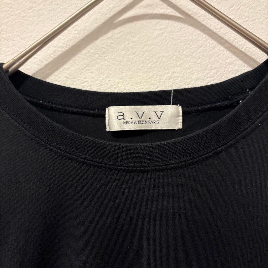美品✨　a.v.v 半袖 Tシャツ ロゴ刺繍 ブラック 黒　S コットン100％ 3