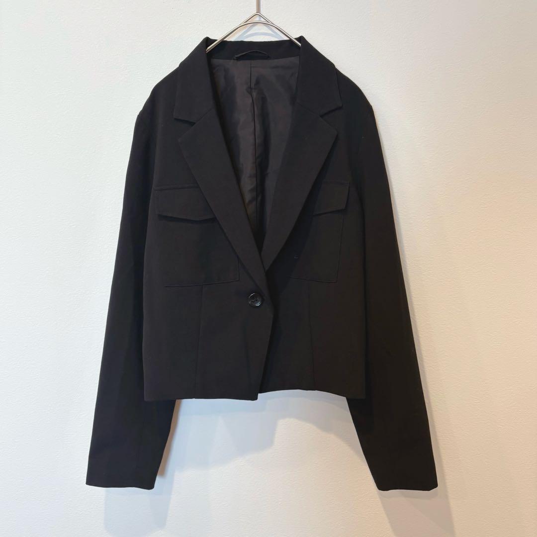 GU テーラードジャケット 黒 ブラック　M シンプル きれいめ　オフィス