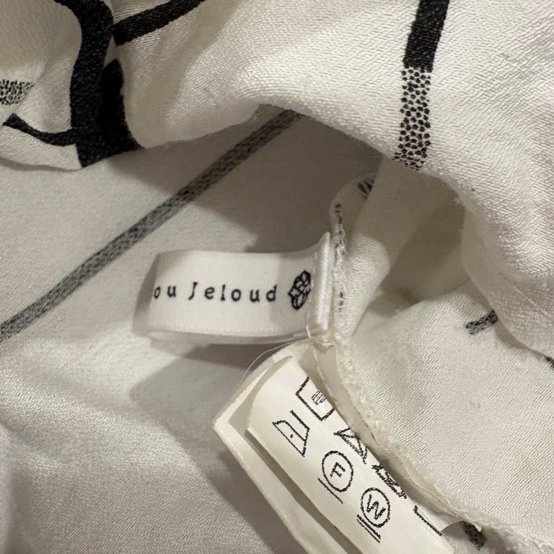 Bou Jeloud チュニック カットソー　幾何学柄 体型カバー 白 ホワイト 7