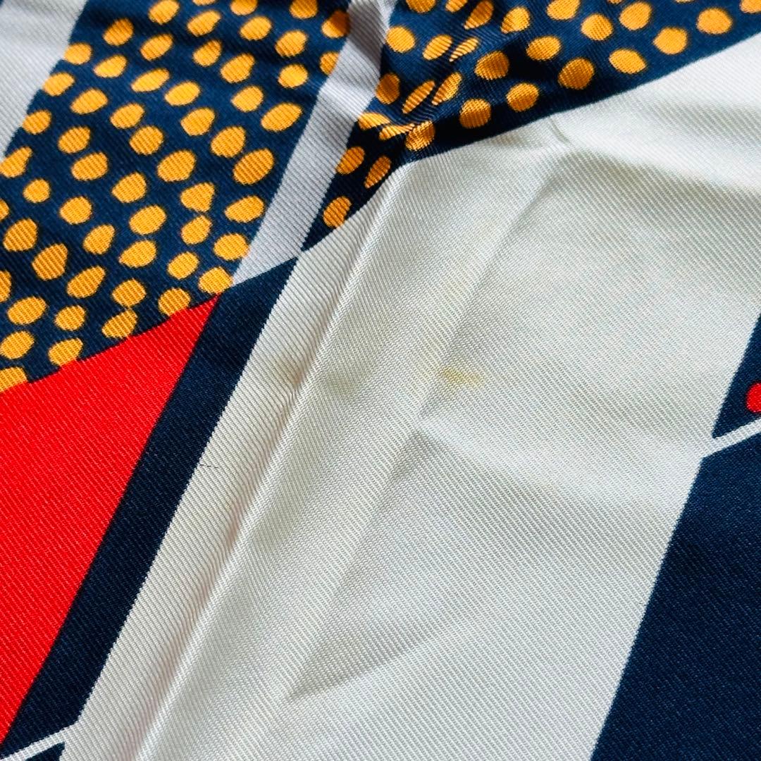 Christian Dior 幾何学的デザイン ヴィンテージ シルクスカーフ 7