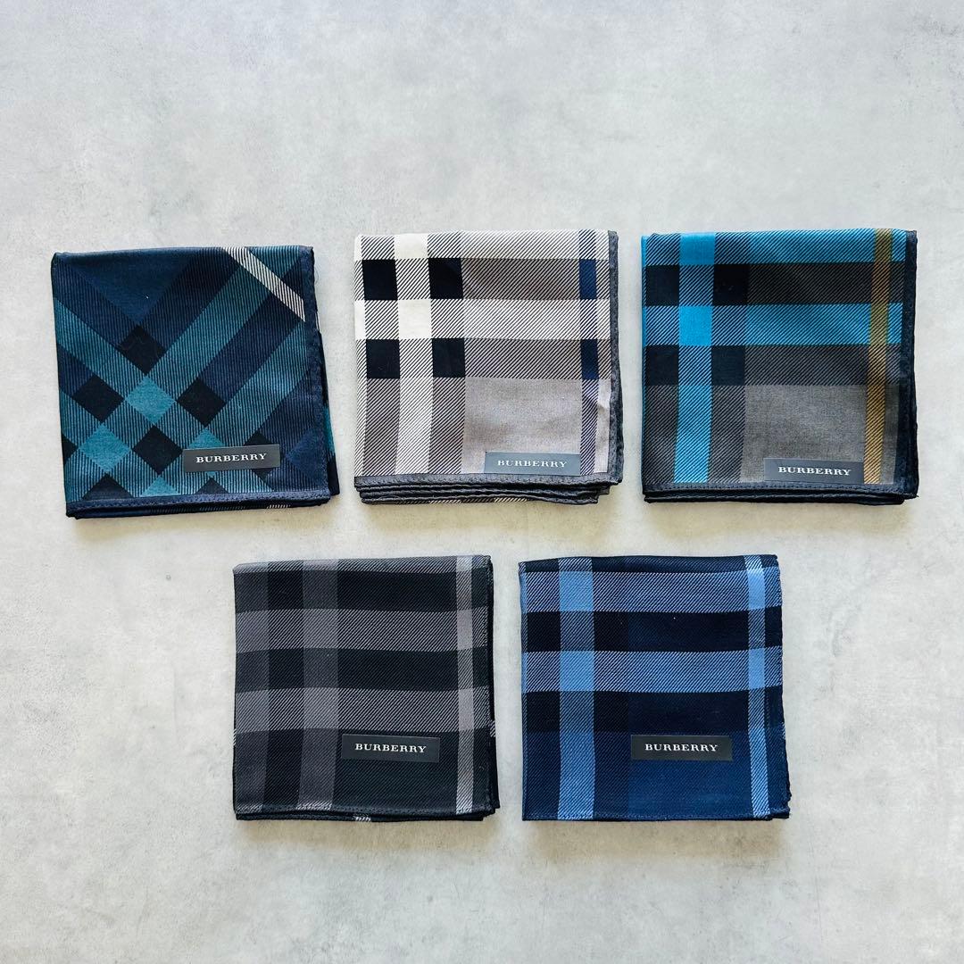 未使用✨BURBERRY メンズハンカチ5点セット チェック柄