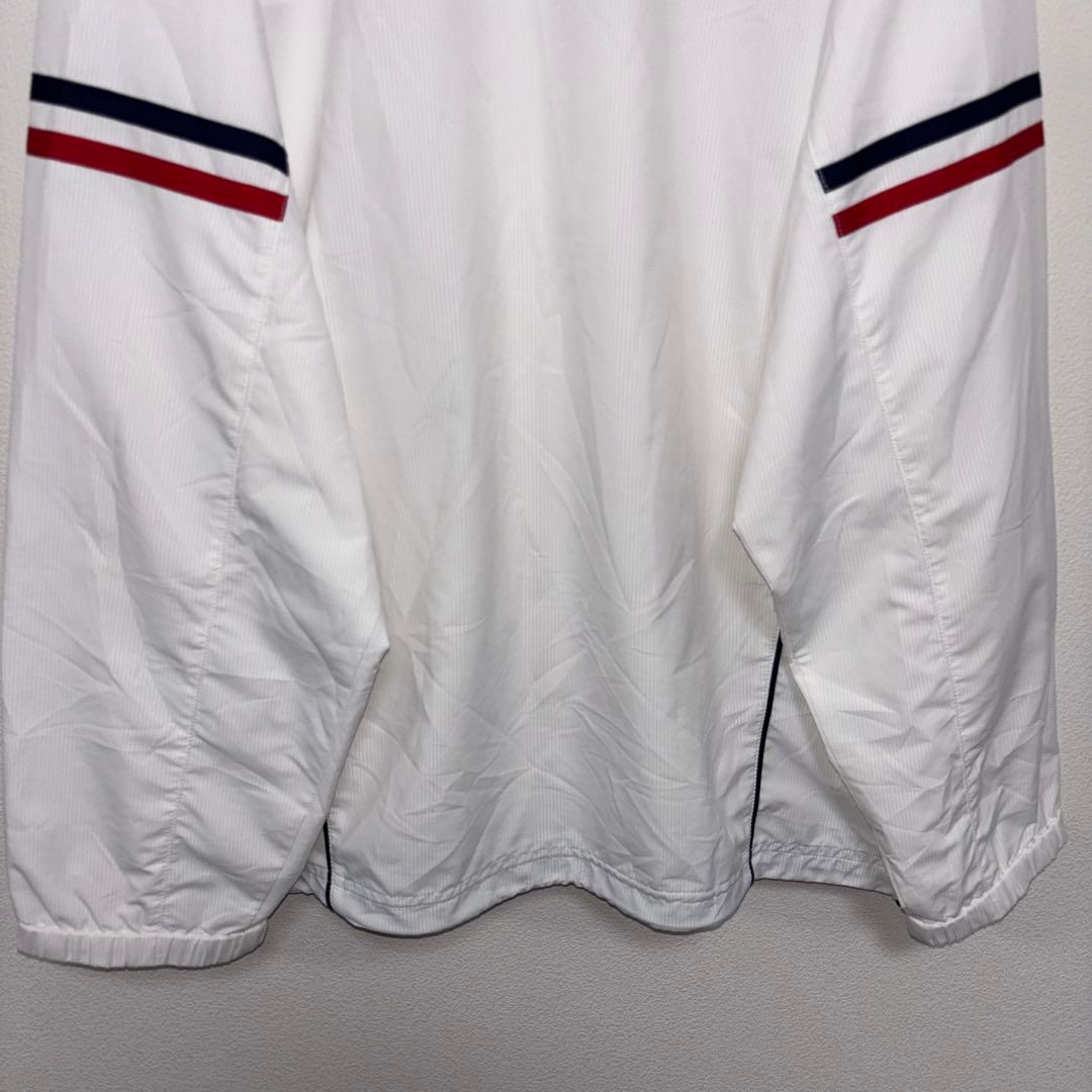 Champion XL ホワイトナイロンジャケットスポーツウェアd684 13