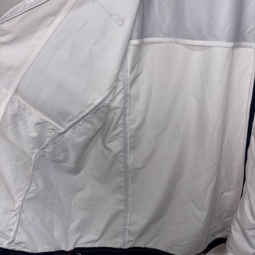 Champion XL ホワイトナイロンジャケットスポーツウェアd684 14