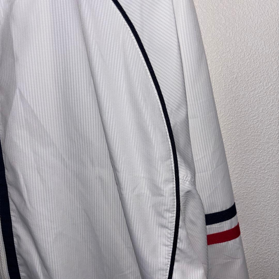 Champion XL ホワイトナイロンジャケットスポーツウェアd684 7