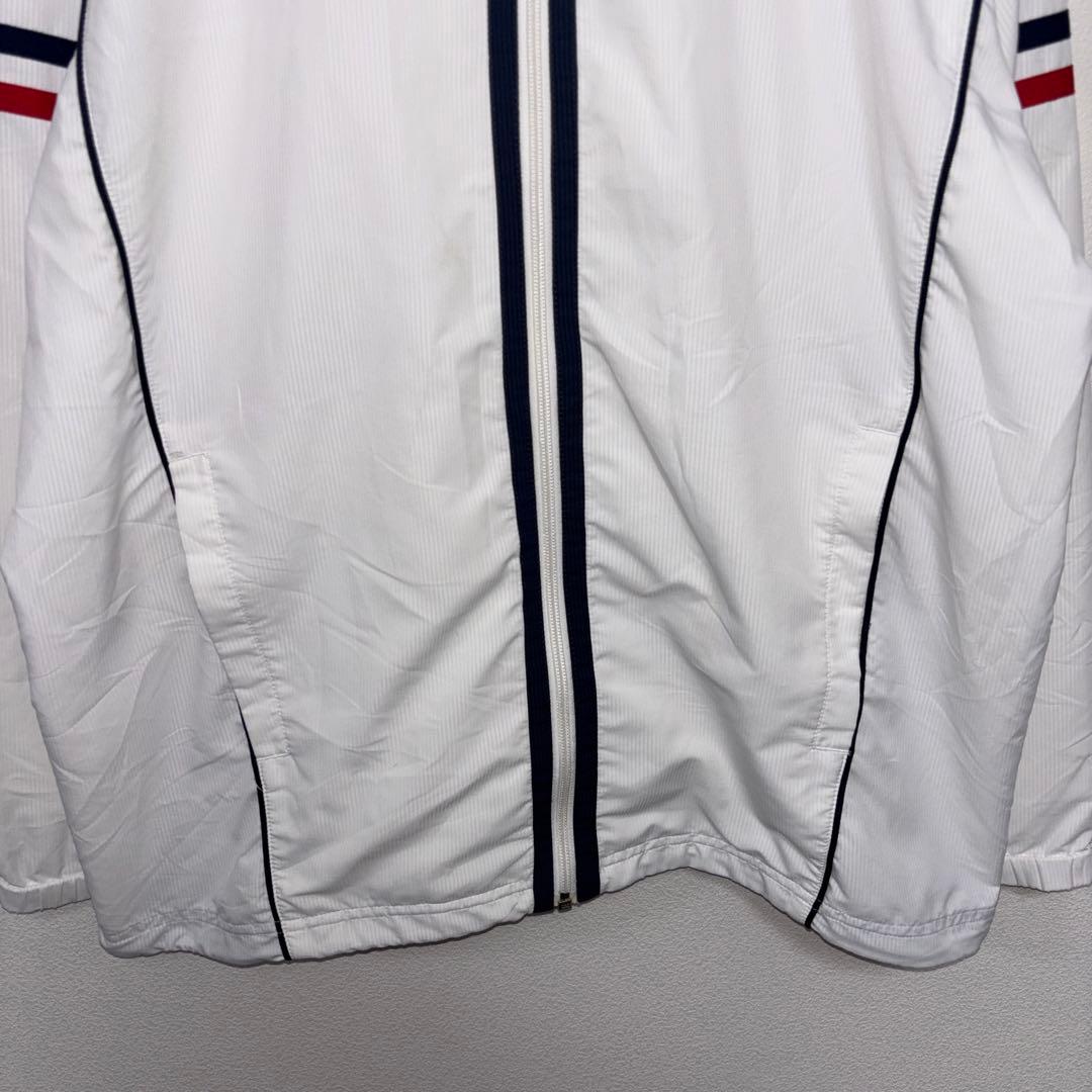 Champion XL ホワイトナイロンジャケットスポーツウェアd684 9