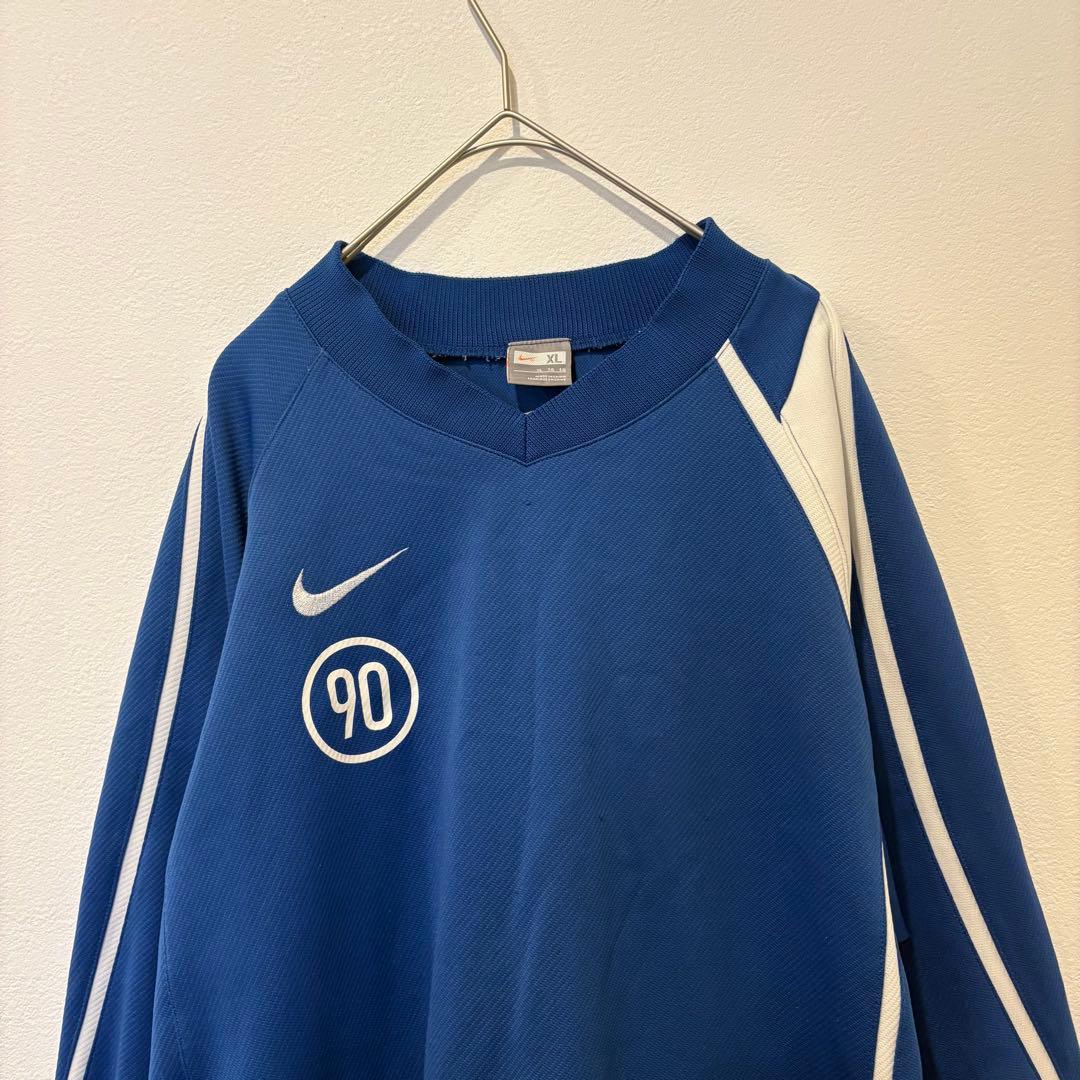 ナイキ ゲームシャツ 刺繍ロゴ 青　ブルー XL 長袖 メンズ スポーツ　90 2