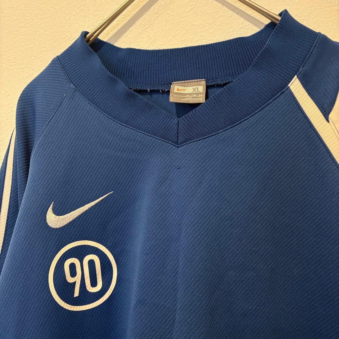 ナイキ ゲームシャツ 刺繍ロゴ 青　ブルー XL 長袖 メンズ スポーツ　90 4