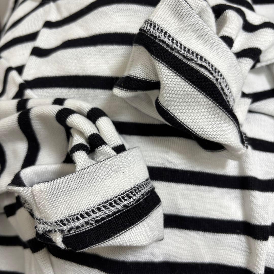 DRESKIP VネックストライプボーダーTシャツ Lサイズ七分袖d712 15