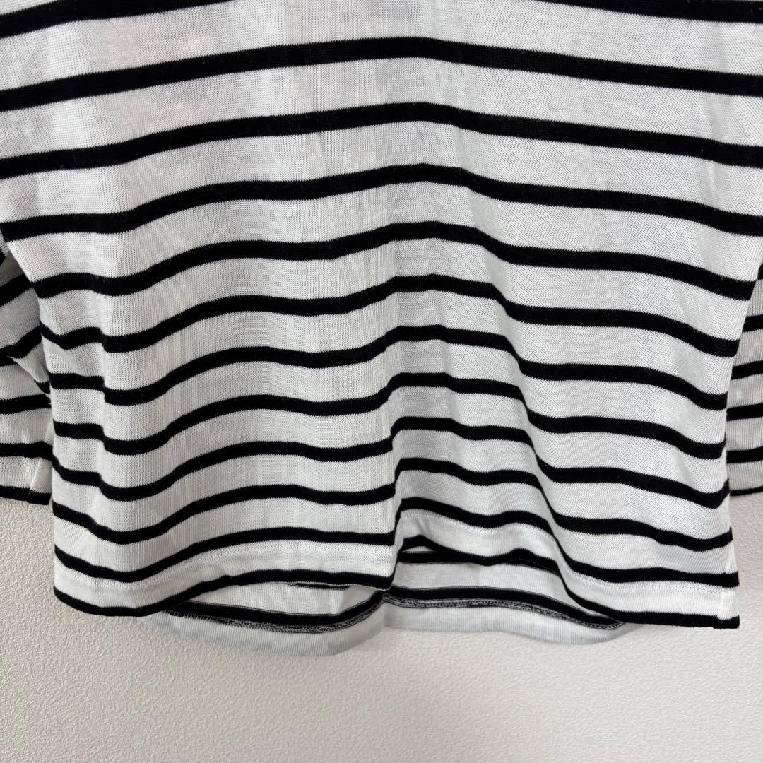 DRESKIP VネックストライプボーダーTシャツ Lサイズ七分袖d712 10