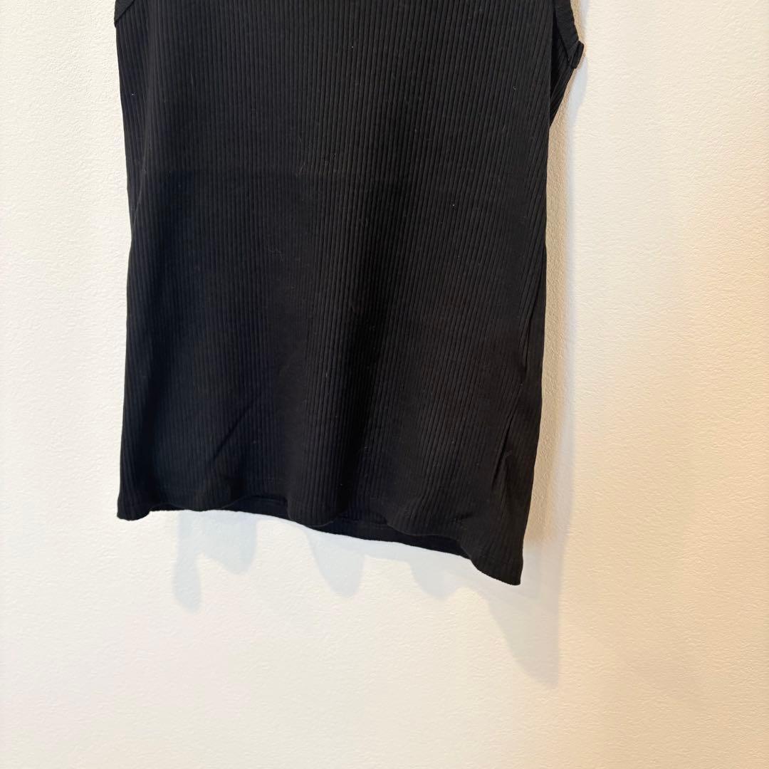.新品未使用　ザラ タンクトップ リブ ブラック　黒　 S ノースリーブ 5