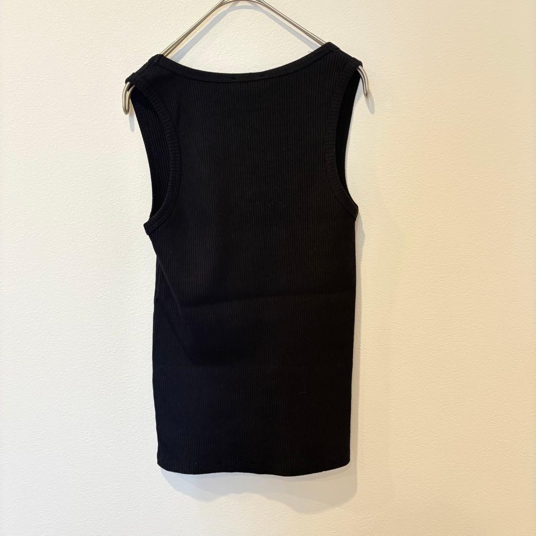 .新品未使用　ザラ タンクトップ リブ ブラック　黒　 S ノースリーブ 7