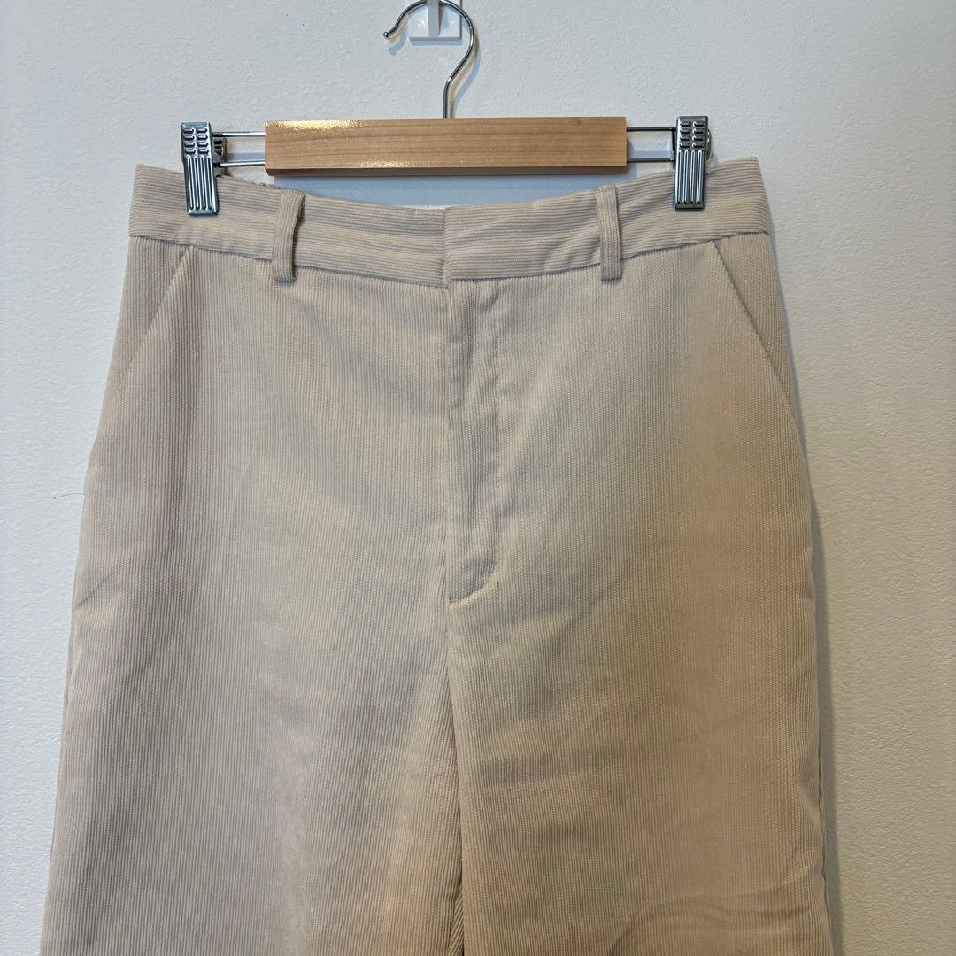 GU コーデュロイ ワイドパンツ ベージュ L ゆったり　イージーパンツ 2