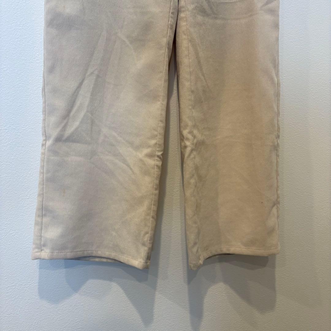GU コーデュロイ ワイドパンツ ベージュ L ゆったり　イージーパンツ 3