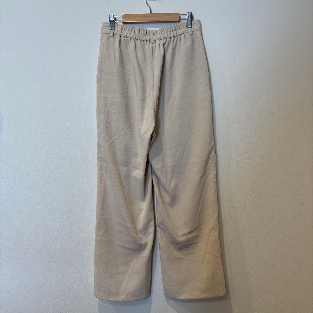 GU コーデュロイ ワイドパンツ ベージュ L ゆったり　イージーパンツ 6
