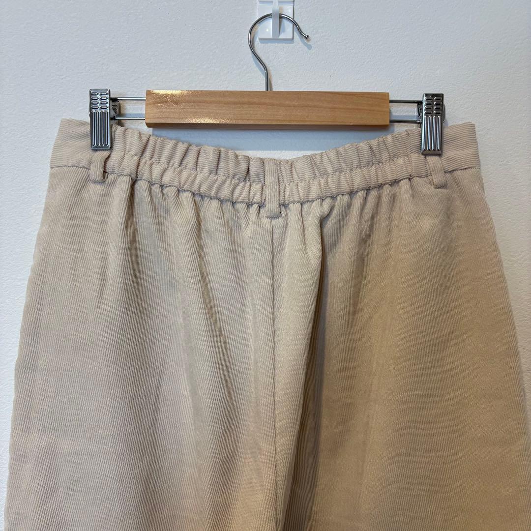 GU コーデュロイ ワイドパンツ ベージュ L ゆったり　イージーパンツ 7