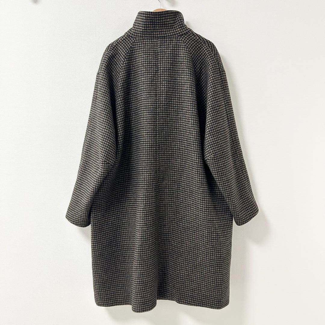 レサージュ　MANTECOトップビーバースタンドコート　ブラウンB 千鳥柄 5
