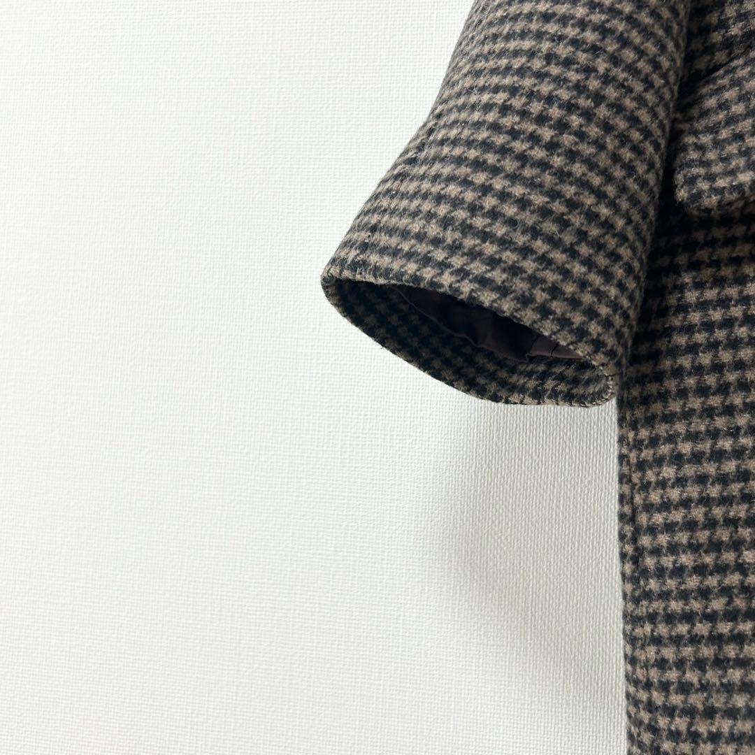 レサージュ　MANTECOトップビーバースタンドコート　ブラウンB 千鳥柄 6