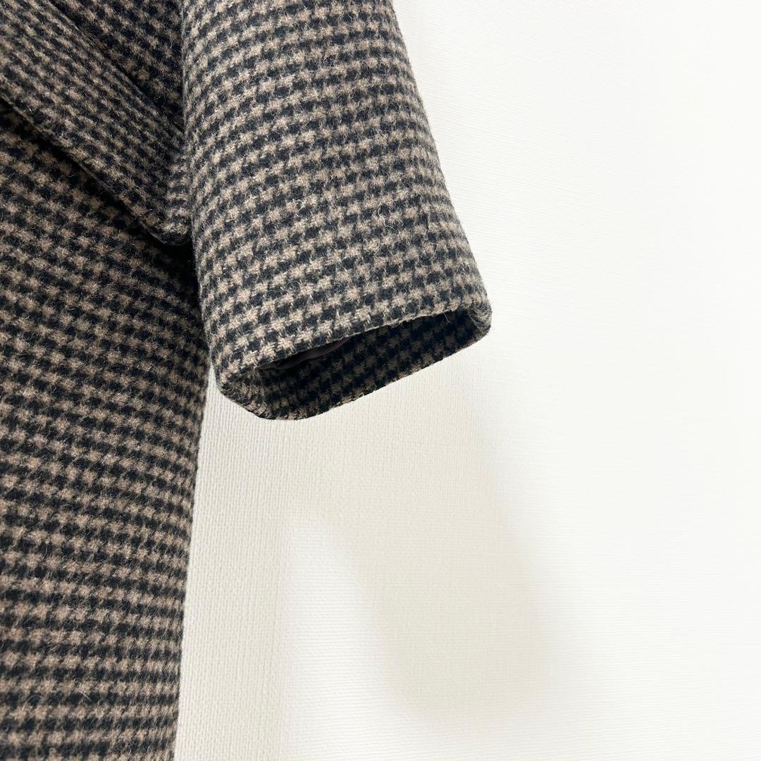 レサージュ　MANTECOトップビーバースタンドコート　ブラウンB 千鳥柄 7