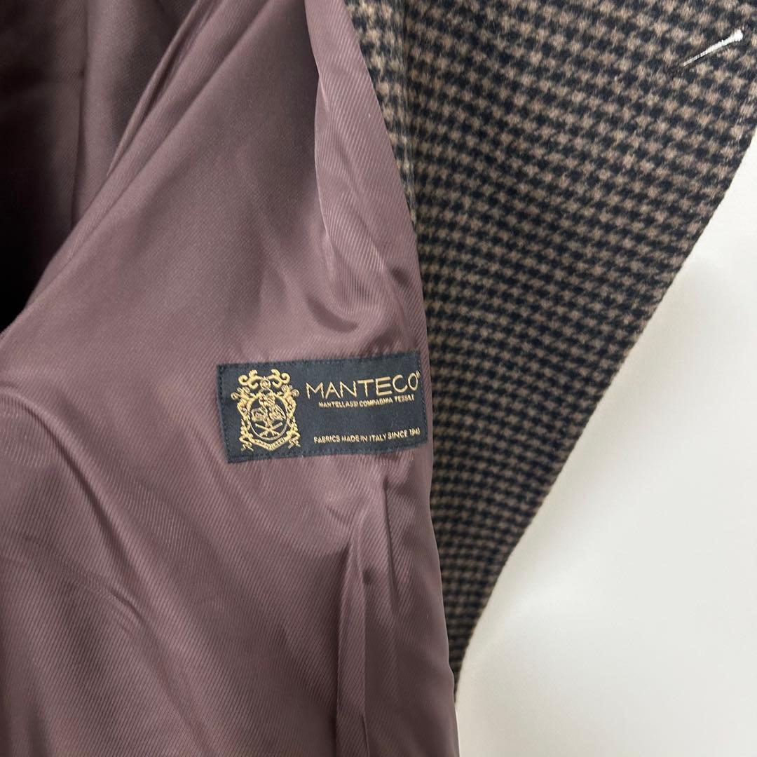 レサージュ　MANTECOトップビーバースタンドコート　ブラウンB 千鳥柄 8