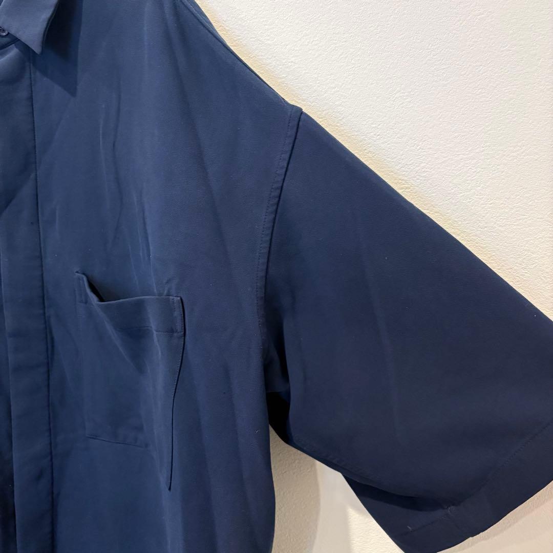 ザラ オーバーサイズ 半袖シャツ ネイビー 紺色　シンプル　L 胸ポケット 4