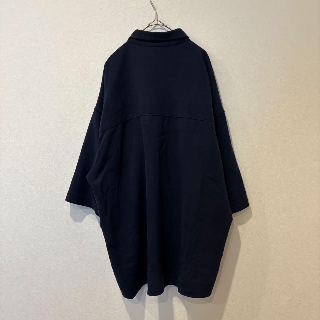 ザラ オーバーサイズ 半袖シャツ ネイビー 紺色　シンプル　L 胸ポケット 5