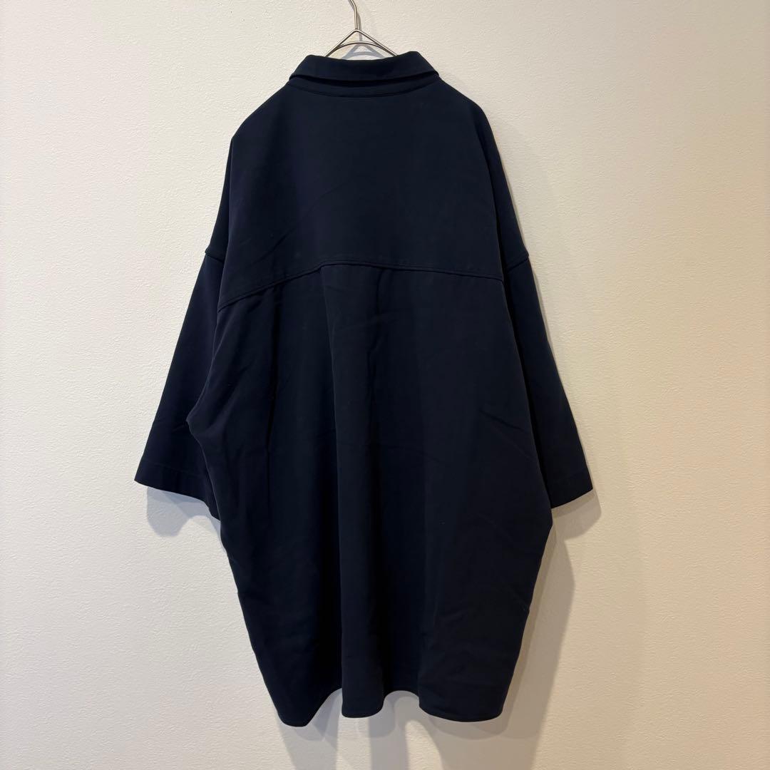 ザラ オーバーサイズ 半袖シャツ ネイビー 紺色　シンプル　L 胸ポケット 6