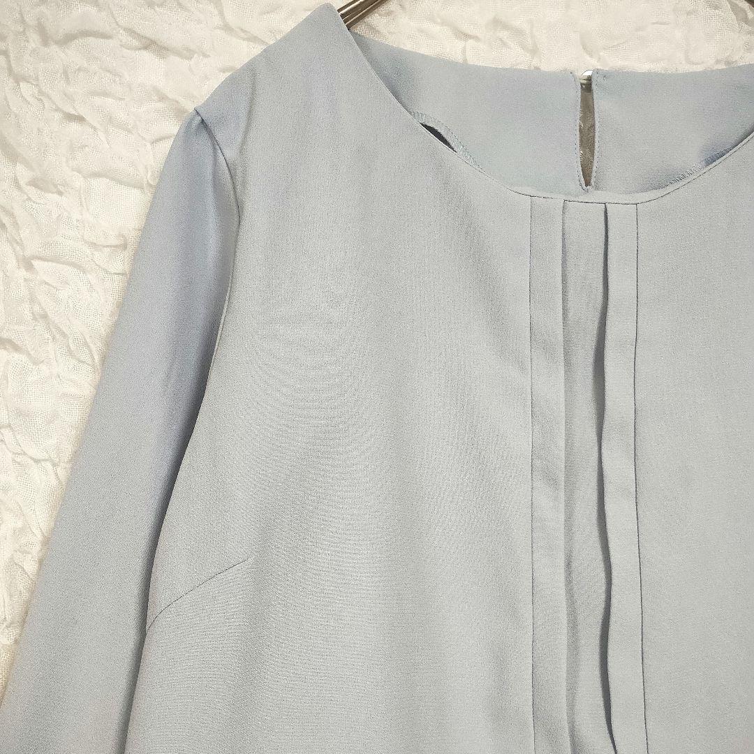 ナチュラルビューティーベーシック ライトブルー 長袖シャツ ブラウス 柔らか 2