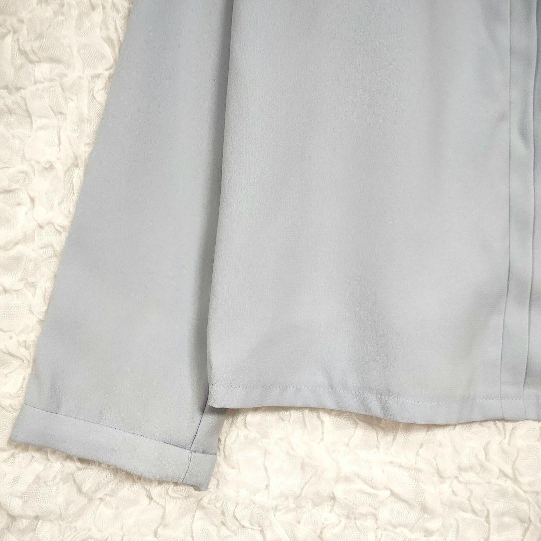 ナチュラルビューティーベーシック ライトブルー 長袖シャツ ブラウス 柔らか 3