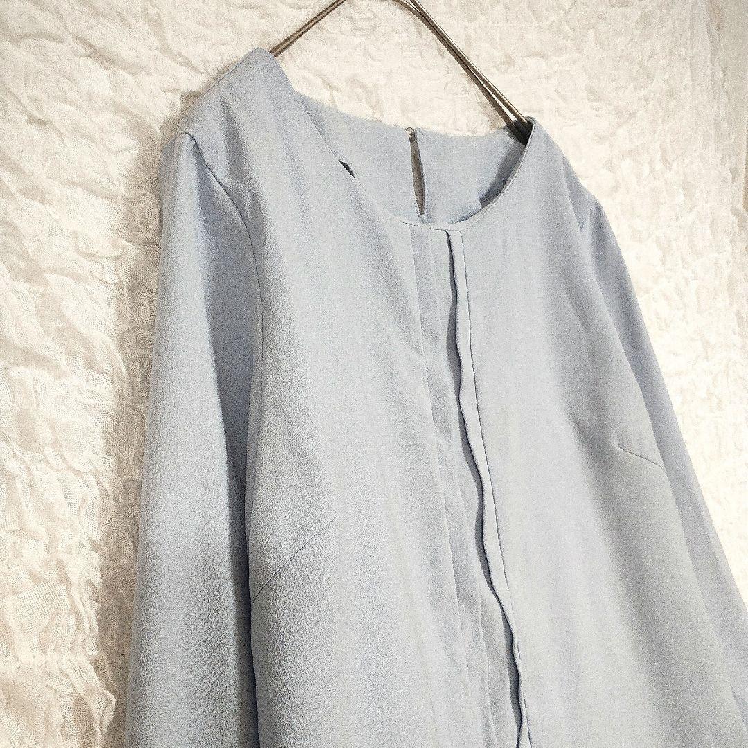 ナチュラルビューティーベーシック ライトブルー 長袖シャツ ブラウス 柔らか 5