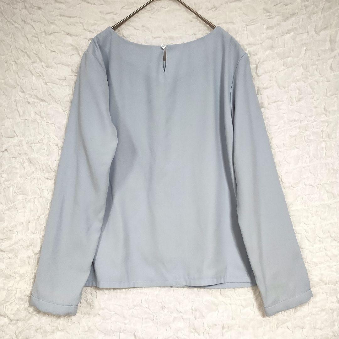 ナチュラルビューティーベーシック ライトブルー 長袖シャツ ブラウス 柔らか 6