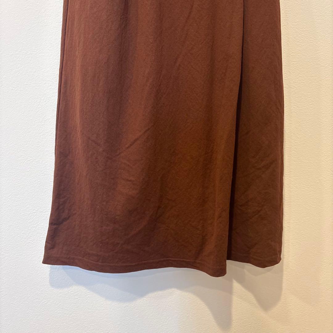 GU ロングスカート フレア ギャザー ブラウン 茶色　オレンジ　XS 3