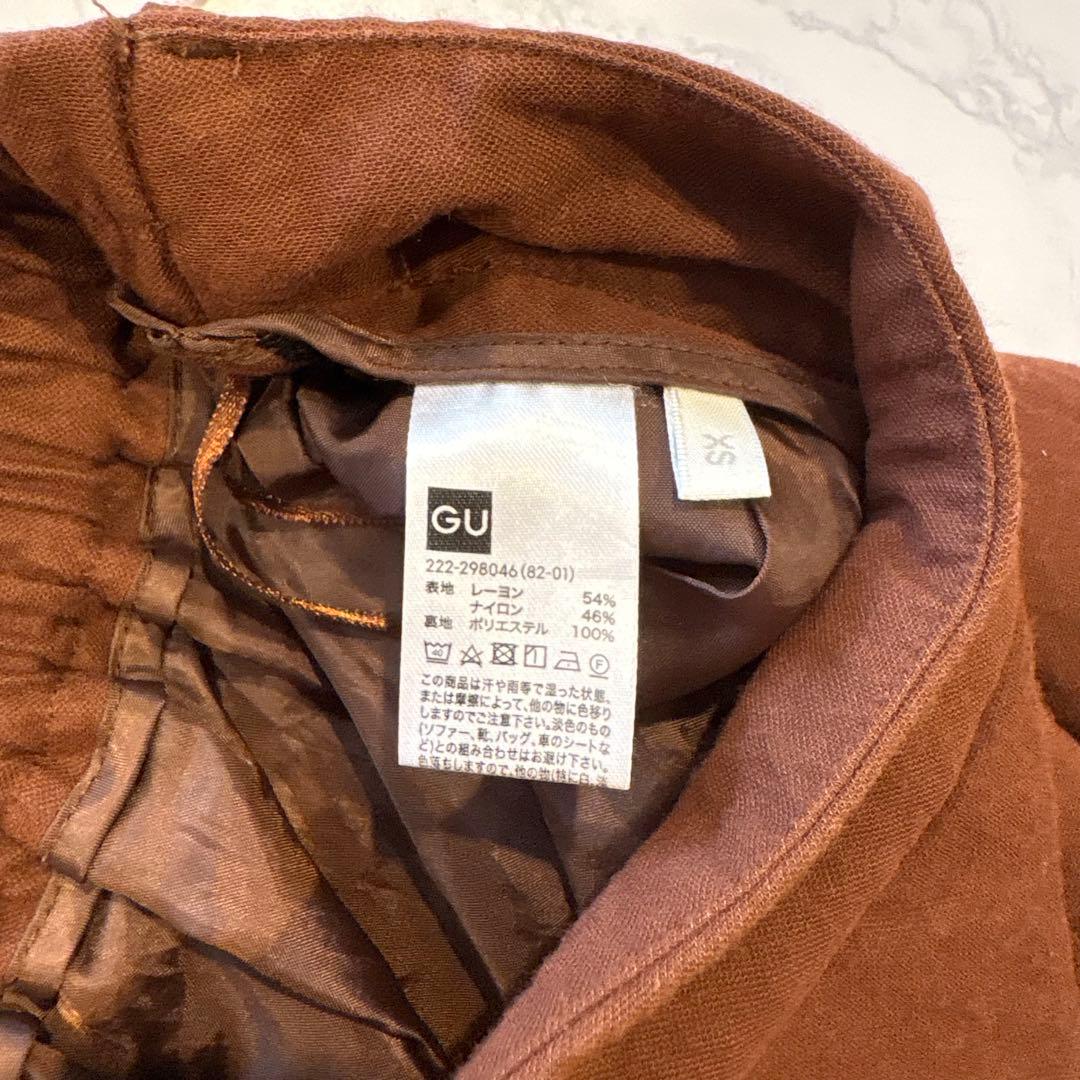 GU ロングスカート フレア ギャザー ブラウン 茶色　オレンジ　XS 6