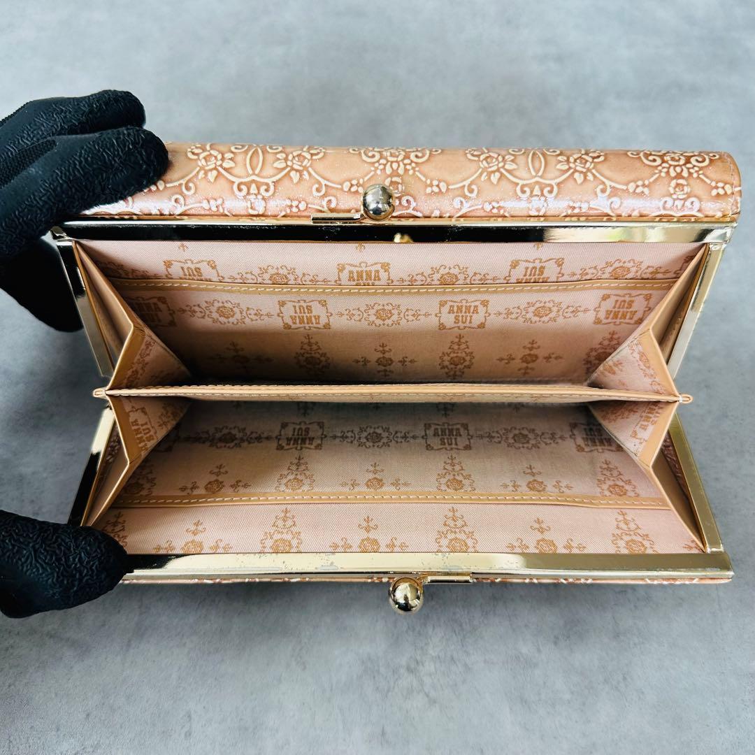 ANNA SUI ルーミー　がま口　二つ折り長財布　ダマスクローズ柄 14