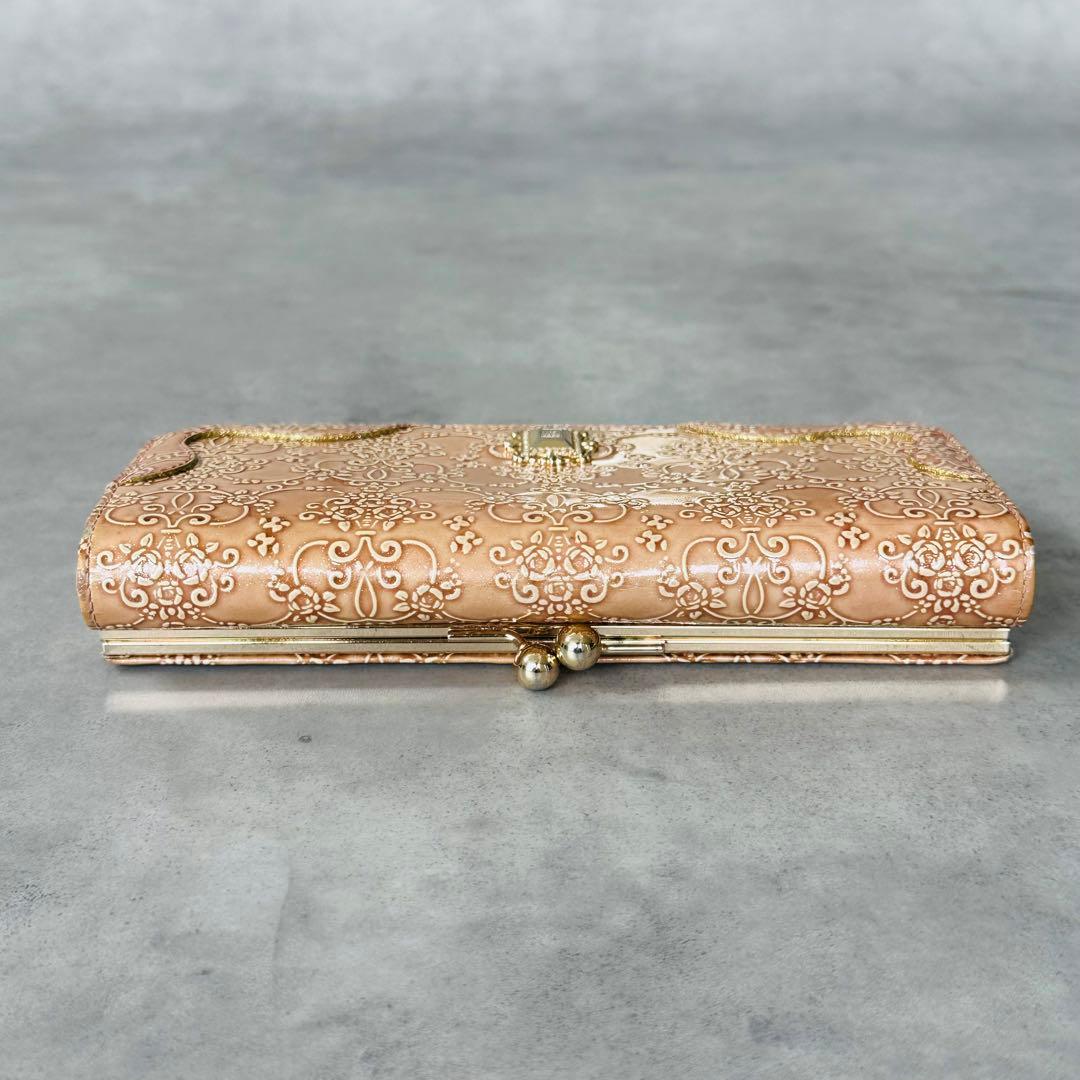 ANNA SUI ルーミー　がま口　二つ折り長財布　ダマスクローズ柄 4