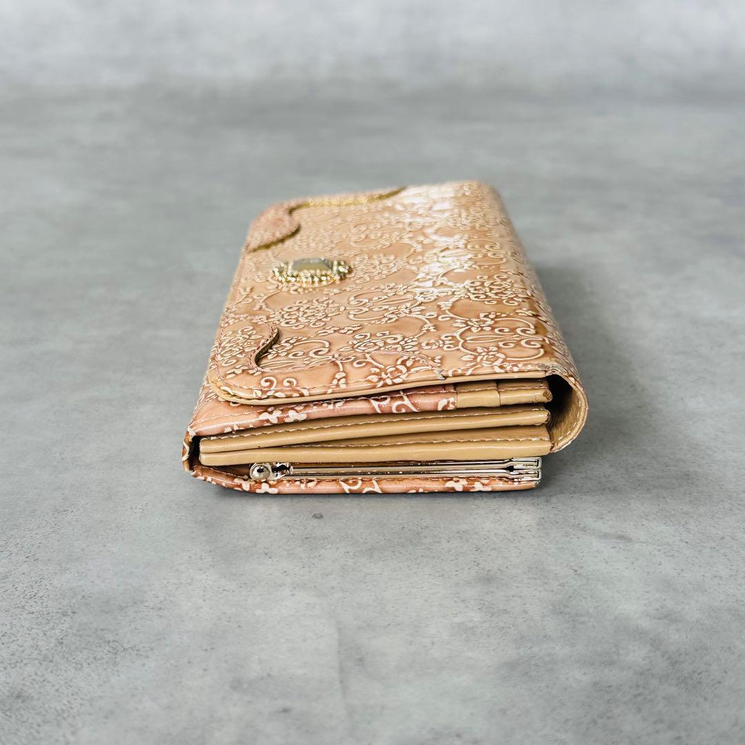 ANNA SUI ルーミー　がま口　二つ折り長財布　ダマスクローズ柄 6