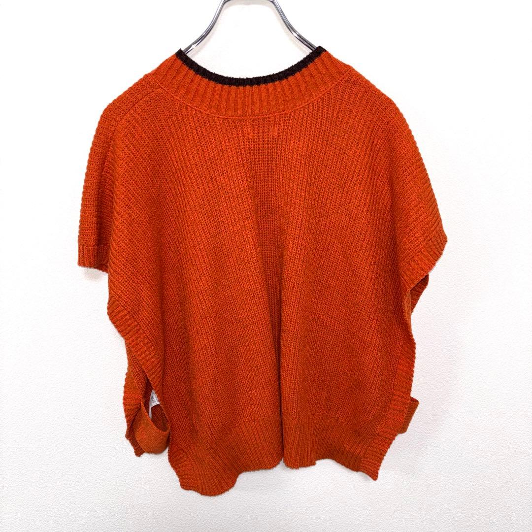 coen Vネックニットベスト オレンジ Fサイズ羽織d788 11