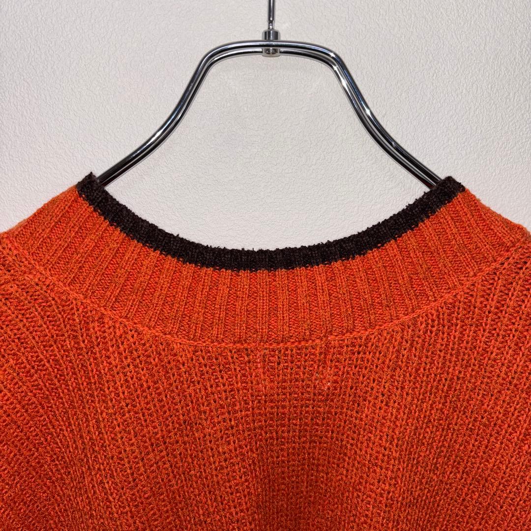 coen Vネックニットベスト オレンジ Fサイズ羽織d788 12