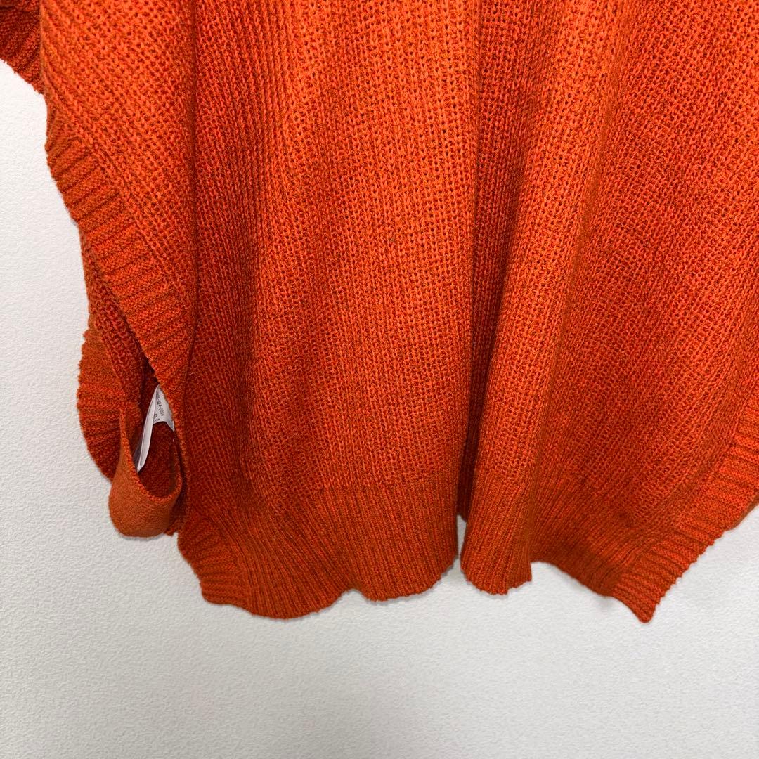 coen Vネックニットベスト オレンジ Fサイズ羽織d788 15