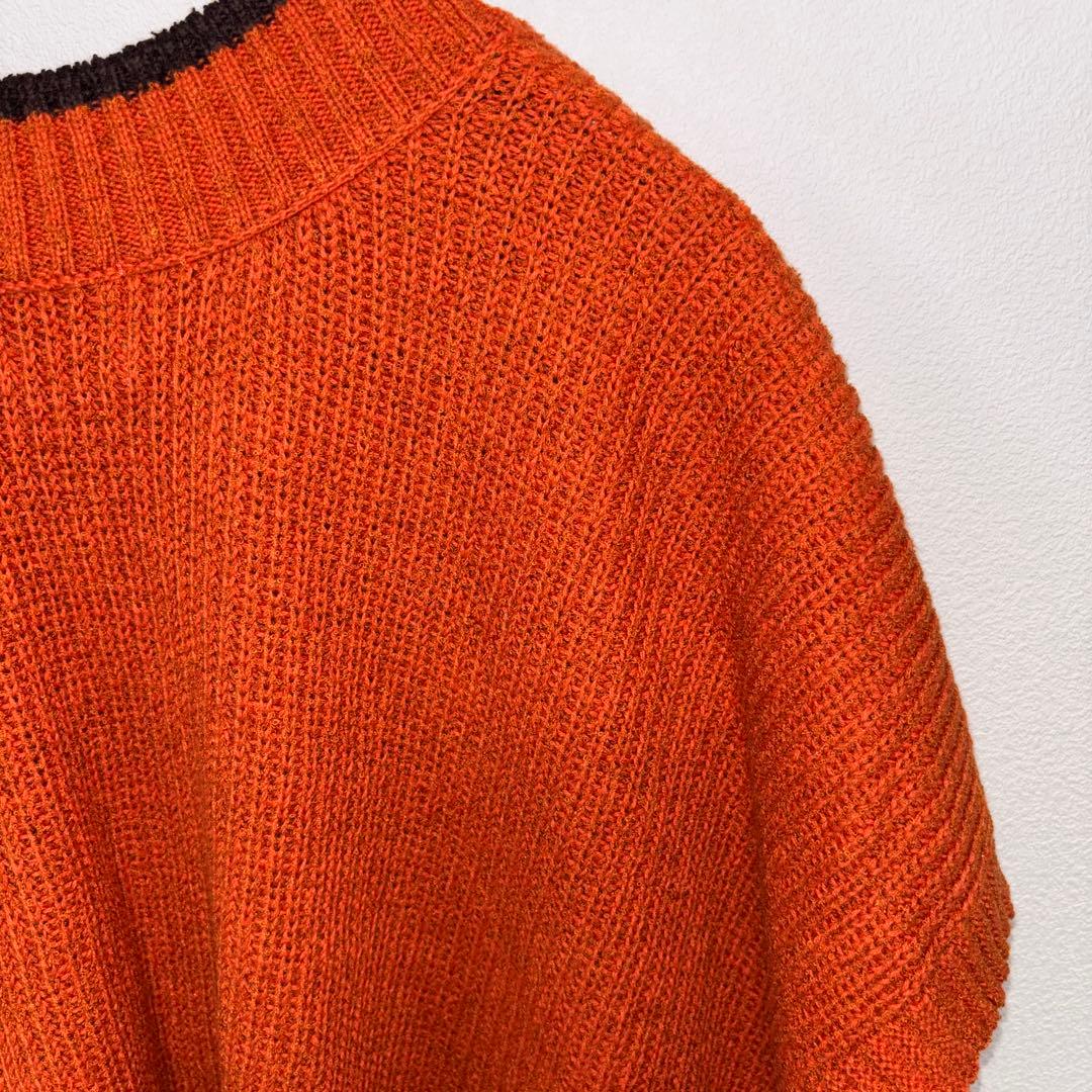 coen Vネックニットベスト オレンジ Fサイズ羽織d788 16